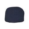 Handmade Semi Rounded Cable Knitted Pouf 100% Cotton Seating And Footrest For Living Room Or Bedroom - Dark Blue - Image 5