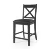 Farmhouse Style Counter Height Chair With Upholstered Seat - Black - Image 5
