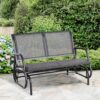 Outsunny - 2 Person Outdoor Glider Bench, Patio Double Swing Rocking Chair Loveseat With Powder Coated Steel Frame For Backyard Garden Porch - Gray - Image 10