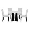 5 Piece Round Dining Table Set, Modern Dining Table And 4 Upholstered Chairs For Dining Room, Kitchen Room, Living Room - Beige / White - Image 9