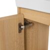 Minimalist Wall Mounted Bathroom Vanity With Ceramic Sink And Storage Cabinet - Oak - Image 16