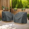 Shield - Outdoor Patio Club Chair Cover - Dark Gray - Image 2