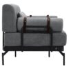 Modern Loveseat Sofa 59" Sofa Couch 2 Seater With USB Ports, Unique Cylindrical Armrests - Gray - Image 14