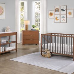 Pixie Zen - 3 In 1 Crib - Walnut, Charcoal