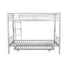 Full Long Over Queen Metal Bunk Bed With Trundle - Silver - Image 10