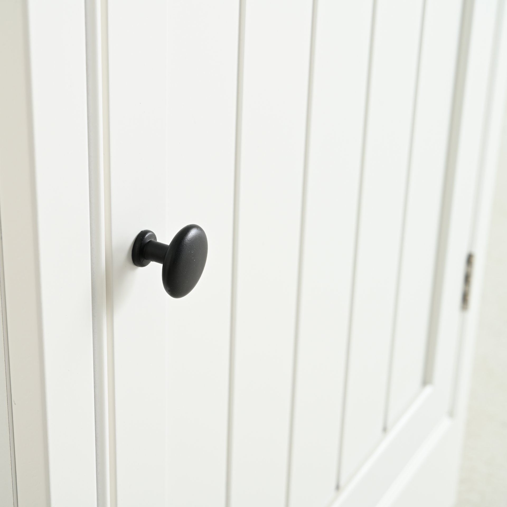 Retro Style 75'' Tall Display Shelf With Cabinet For Hallways Living Room Kitchen - White - Image 20