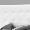 Queen Size Headboard Only Upholstered Leather Look - White - Image 4