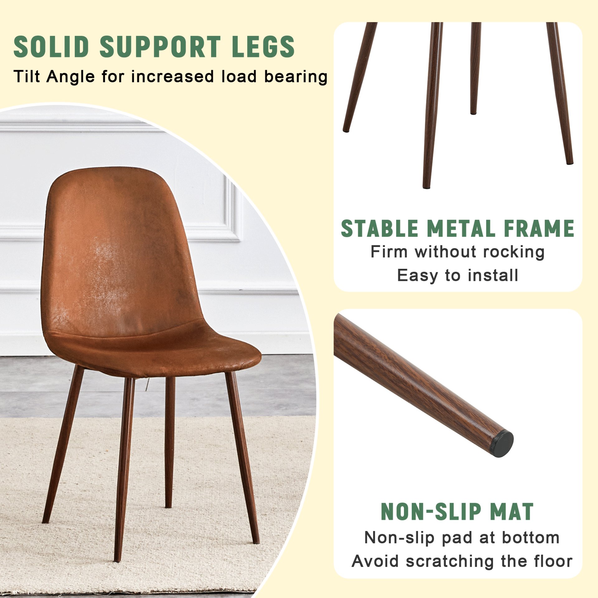 (Set of 4) Backrest AndTransfer Legs Chairs Adding A Touch Of Elegance To Minimalist And Scandinavian Style Homes - Walnut - Image 8
