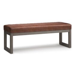 Casey - Ottoman Bench - Distressed Saddle Brown