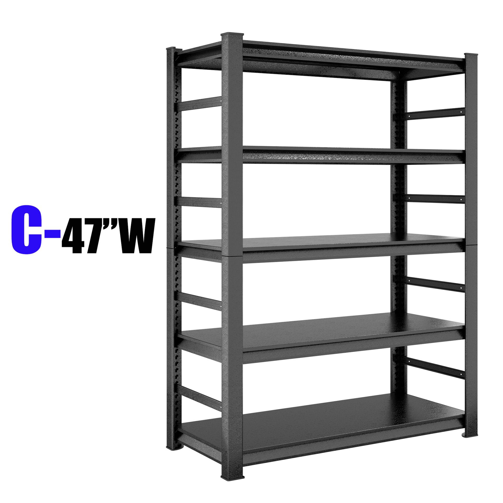 Storage Shelves 5 Tier Heavy Duty Shelving Unit Adjustable Shelving Units And Storage Rack - Dark Gray - Image 13