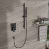 Wall Mounted Square Shower System With Adjustable Slide Bar, Rainfall Shower Head, 10 " - Oil-Rubbed Bronze - Image 5