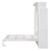 Full Size Murphy Wall Bed With Shelves And LED Lights - White - Image 5