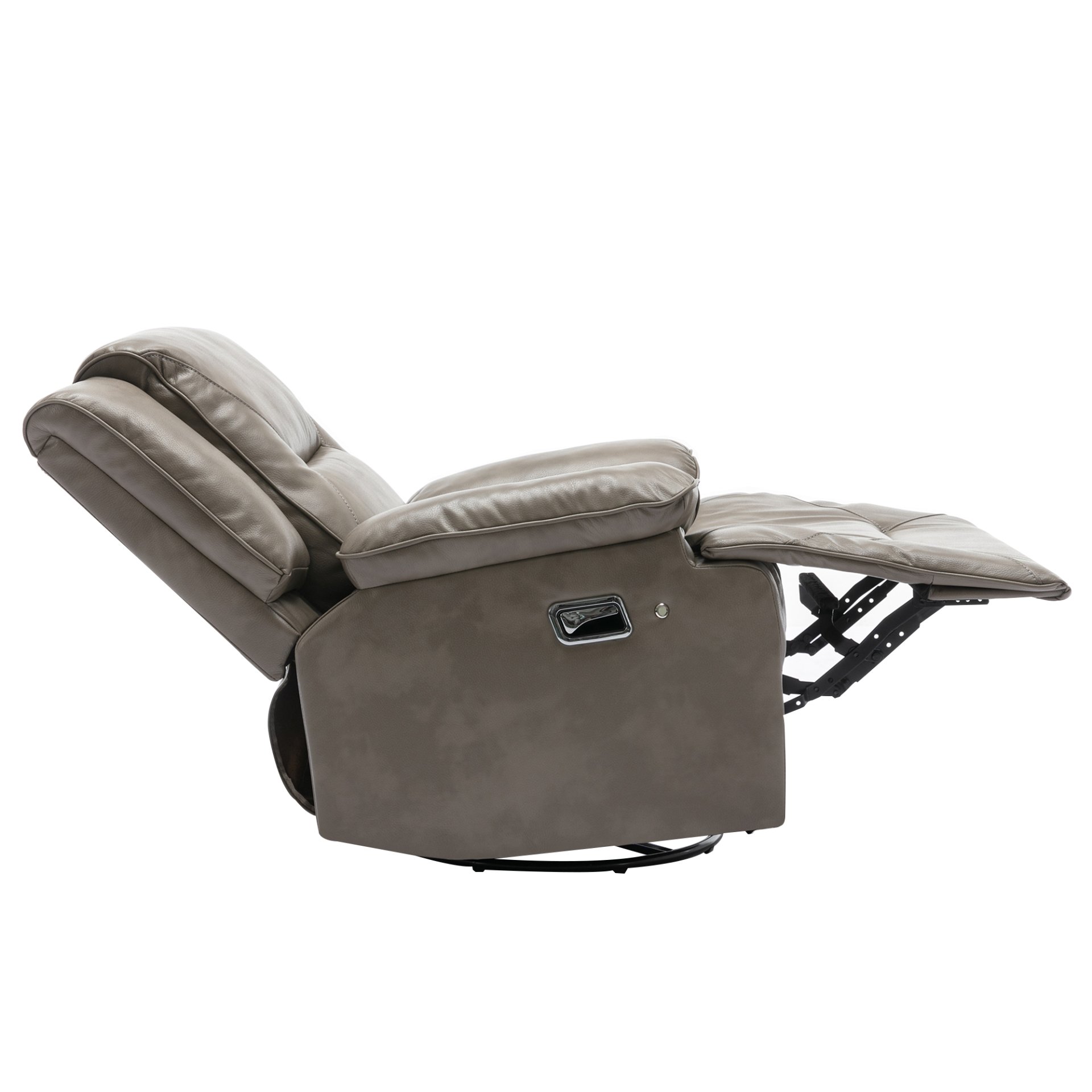 360° Swivel And Rocking Home Theater Recliner Manual Recliner Chair With A Led Light Strip For Living Room - Gray - Image 17