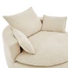 Accent Barrel Chair 360° Swivel Sofa Chair With Dual Layer Cushion And 3 Removable Pillows Corduroy - Beige - Image 22