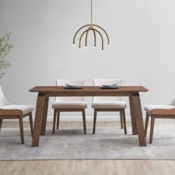 Ginny - 5 Piece With Side Chairs Dining Room Set - Walnut