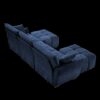 Elegant Textured Fabric 3 Seater Sofa Set With Ottoman And Throw Pillows Frame - Blue - Image 17