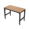 Heavy Duty Adjustable Workbench For Garage, Rubber Wood Shop Table WithMetal Wheels, Hardwood Workstation Weight Capacity Over 2000 Lbs With Wheels - Black - Image 11