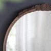 Round Hand Carved Rose Antique Mirror Frame, Wall Mirror For Live Space, Bathroom, Entryway Wall Decor - Brown - Image 7