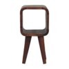 Extra Mini Minimalist Open Curved Bedside Table - Chestnut - Image 10