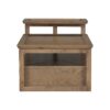 Modern Coffee Table, Coffee Table With 1 Storage Shelf, 2 Tabletops And 1 Rattan Drawer For Living Room - Dark Brown - Image 11