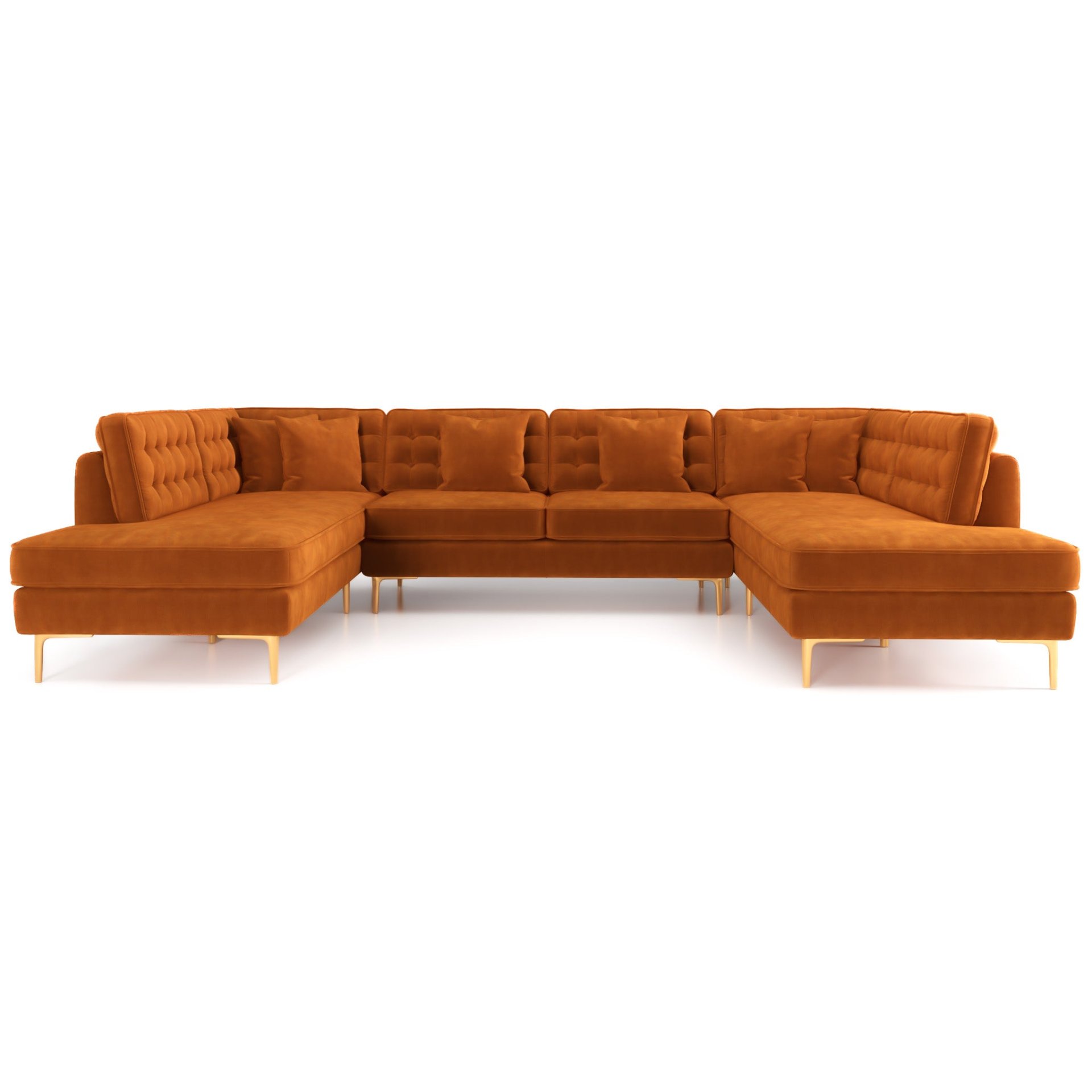 Brooke - U Shape Corner Sofa - Orange - Image 10