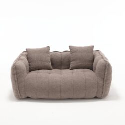 Soft Beanbag Chair With High Resilience Foam Core For Two People - Brown
