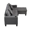 Modern Sectional Sofa Set With L Shape Chaise Lounge, Cup Holder, 4 Seat - Gray - Image 13