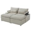 Loveseat Sofa Sectional Convertible With Storage And USB Ports - Gray - Image 8