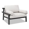 Zara - Dowel Frame Bolster Patio Deep Seating Armchair, Axroma Olefin - Wheat Beige - Image 12