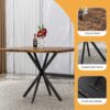 Mid Century Modern Square Dining Table Set With Faux Marble Tabletop And Iron Legs For 4, Space Saving Design - Brown / Blue - Image 9