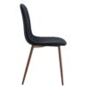 Luxury Simple Chair (Set of 4) Linen Cotton High Resilience Dining Chair With Metal Color Leg - Black / Walnut - Image 19