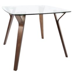 Folia - Mid-Century Modern Dinette Table - Walnut / Clear