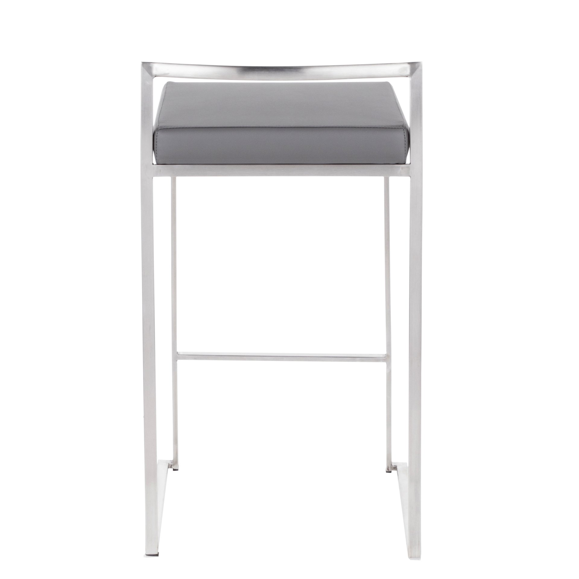 Fuji - Contemporary Stackable Counter Stool (Set of 2) - Gray - Image 5