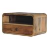 Large Curve Upper Slot Floating Bedside Table - Brown - Image 7