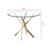 Contemporary Round Clear Dining Tempered Glass Table With Gold Finish Stainless Steel Legs - Gold - Image 3