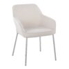 Daniella - Contemporary Dining Chair (Set of 2) - Chrome / Cream - Image 2