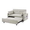 Pull Out Sleep Sofa Bed Loveseats Sofa Couch With Adjsutable Backrest, Storage Pockets, 2 Soft Pillows, USB Ports For Living Room, Bedroom, Apartment, Office - Beige - Image 15