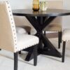 Mytzi - 5 Piece Dining Set, Cross-Buck Dining Table With 4 Stylish Chairs - Black / Beige - Image 5
