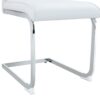 Luxury Simple Arch Chair (Set of 2) Dining Chair With High Resilience Material And Arched Metal Leg - White / Silver - Image 6