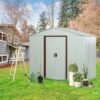Outdoor Metal Storage Shed Yx48 - White - Image 2