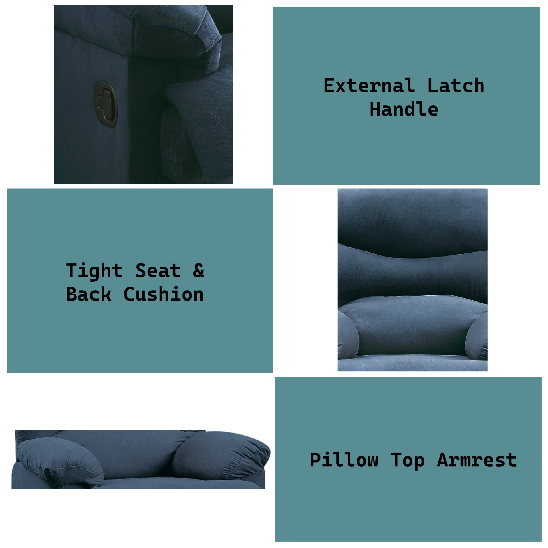 Arcadia - Woven Motion Recliner - Blue - Image 9