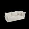 Modern Comfy Upholstered Sofa Cloud Couch, Deep Seat Couches With Multiple Large Soft Pillows, Convertible Deep Seat Chaise Longue For Living Room - Beige - Image 13