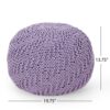 Bordeaux - Knitted Cotton Round Pouf Ottoman - Lavender - Image 3