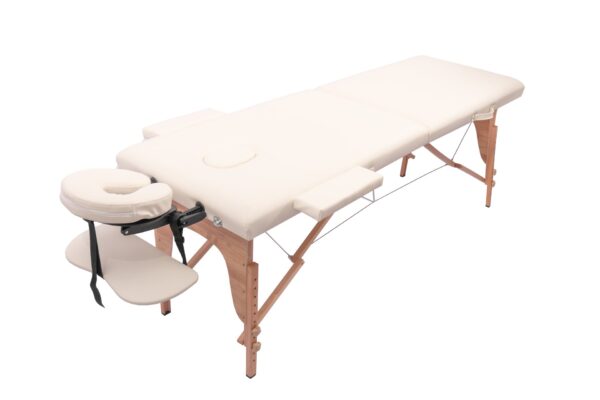 Massage Table Portable Massage Bed Lash Bed With Carrying Case Spa Table Height Adjustable, Salon Bed Face Cradle Bed - Cream