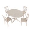 Modern Dining Table Set For 4, Round Table And 4 Kitchen Room Chairs, 5 Piece Kitchen Table Set For Dining Room, Dinette, Breakfast Nook - Antique White - Image 18