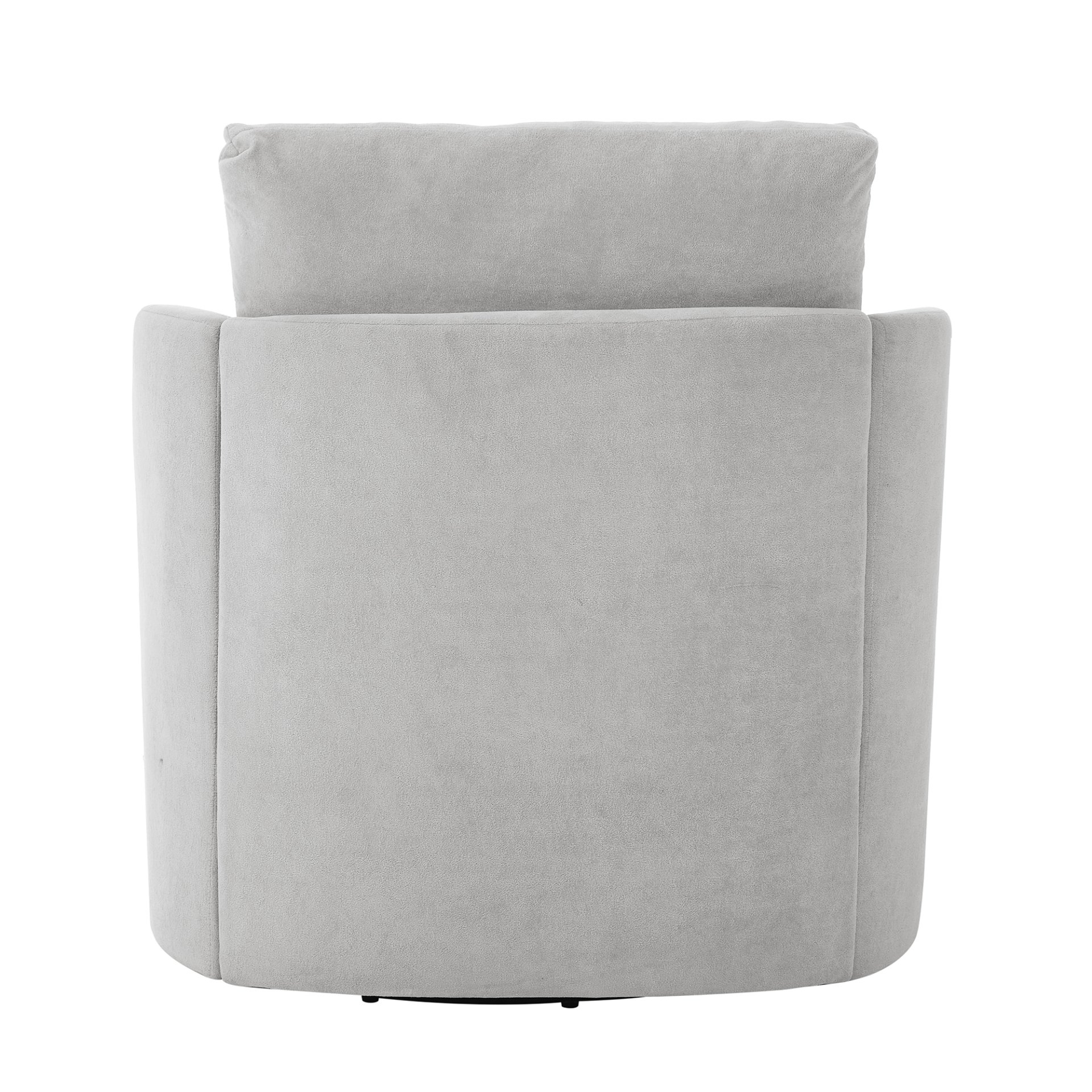 Modern 360° Swivel Accent Barrel Armchair Chenille, Upholstered With Curved Design For Living Room, Bedroom, Office, And Hotel - Gray - Image 15