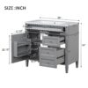 Bathroom Vanity With Top Sink, Modern Bathroom Storage Cabinet With 2 Drawers And A Tip-Out Drawer, Single Sink Bathroom Vanity - Gray - Image 8