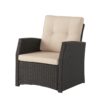 St Marta - Single Sofa Outdoor Relaxation Rattan Iron Waterproof Fabric - Dark Brown - Image 6