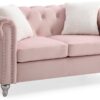 Cozy Contemporary Loveseat - Pink - Image 2
