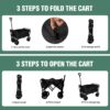 100L Collapsible Folding Beach Wagon Cart With 220Lbs Large Capacity, Wagons Carts Heavy Duty Foldable With Big Wheels For Sand, Garden, Camping - Black - Image 9